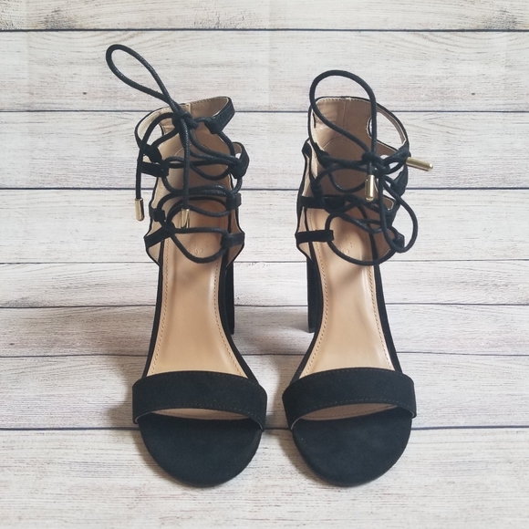 Charlotte Russe | NWT Black Sienna Lace Up Heels - Picture 5 of 9